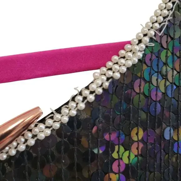 Gorgeous Sequin Sheath Dress | Modest Glam Vintage Silk - Picture 9 of 12